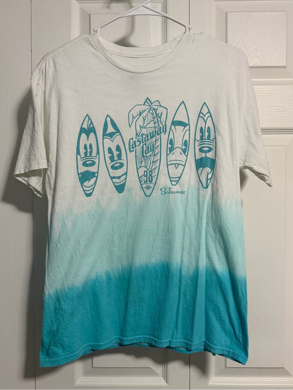 Castaway White & Teal Ombre Surf Graphic T-Shirt